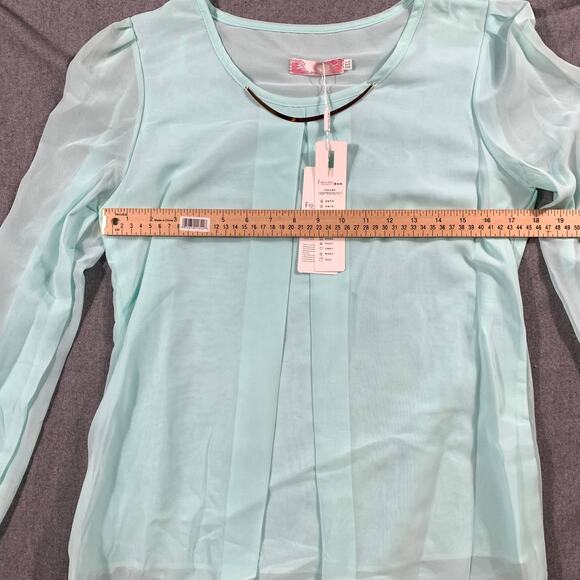 Green Long Sleeve Shirt Women Size XXL Casual Blouse Top Ladies - Picture 5 of 7